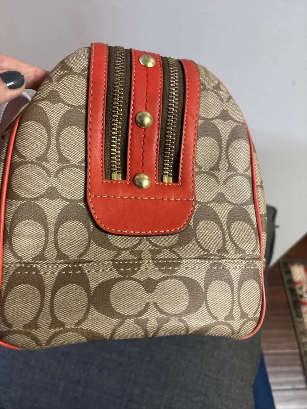 Coach Heritage Stripe XL Zip Satchel K0769-11564 - Picture 12 of 17